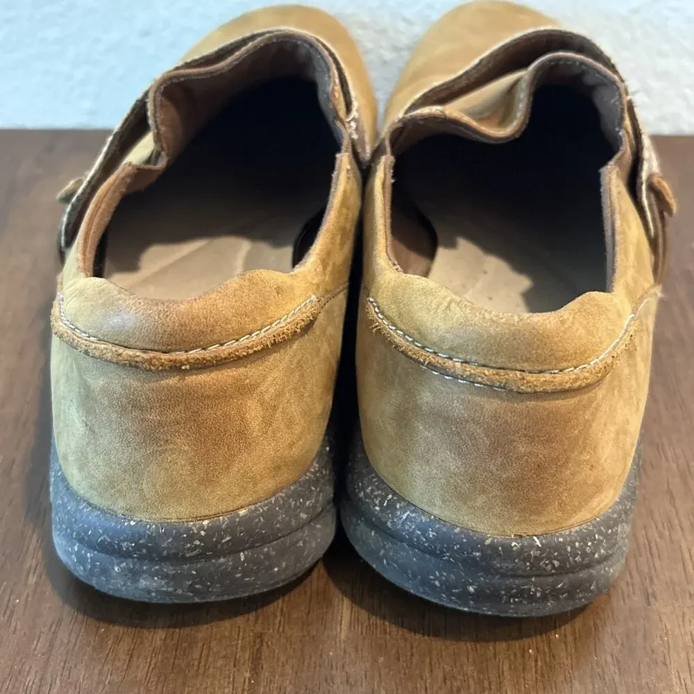 Clarks Collection Women’s 10 Leather Slip-Ons Roseville Dot Dark Tan